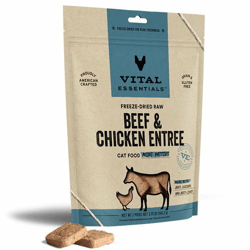Vital Essentials 牛肉&雞肉 凍乾迷你肉餅貓主糧