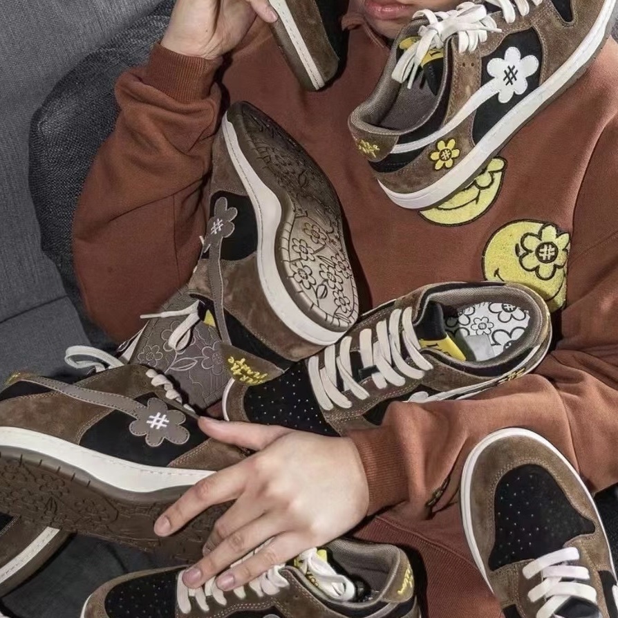 WATER THE PLANT Wtp white truffle 摩卡咖啡麂皮 倒鉤配色 日本限定 刺繡 花花 小花鞋