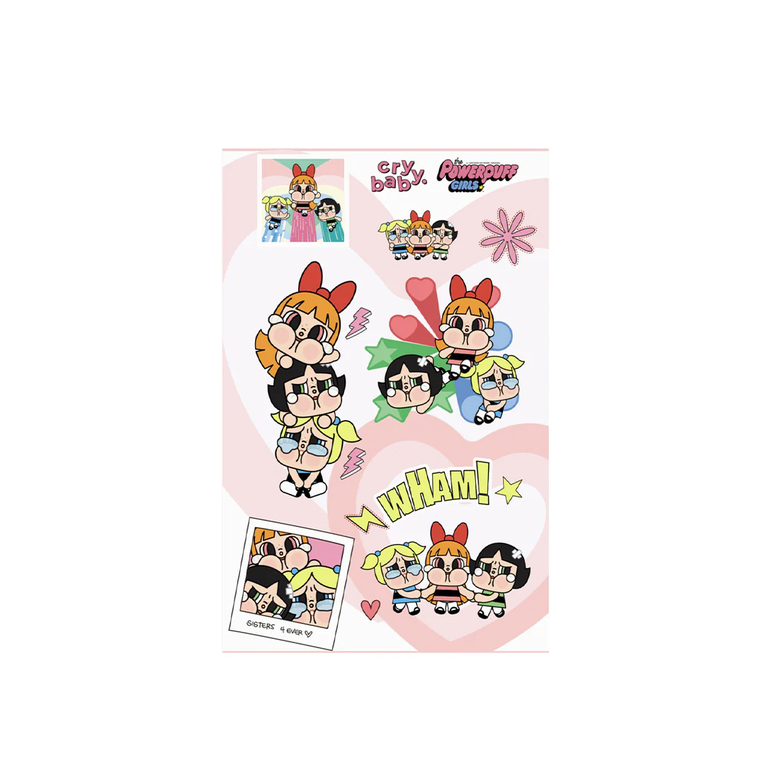POP MART CRY BABY X POWERPUFF GIRLS SERIES TV SET LUMINOUS DISPLAY CONTAINERS 泡泡瑪特 哭哭飛天小女警 電視收納盒