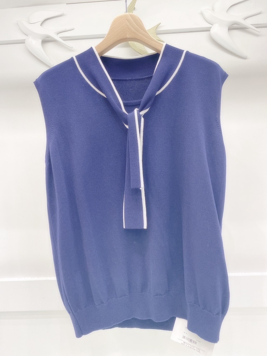 胸打結無袖針織上衣