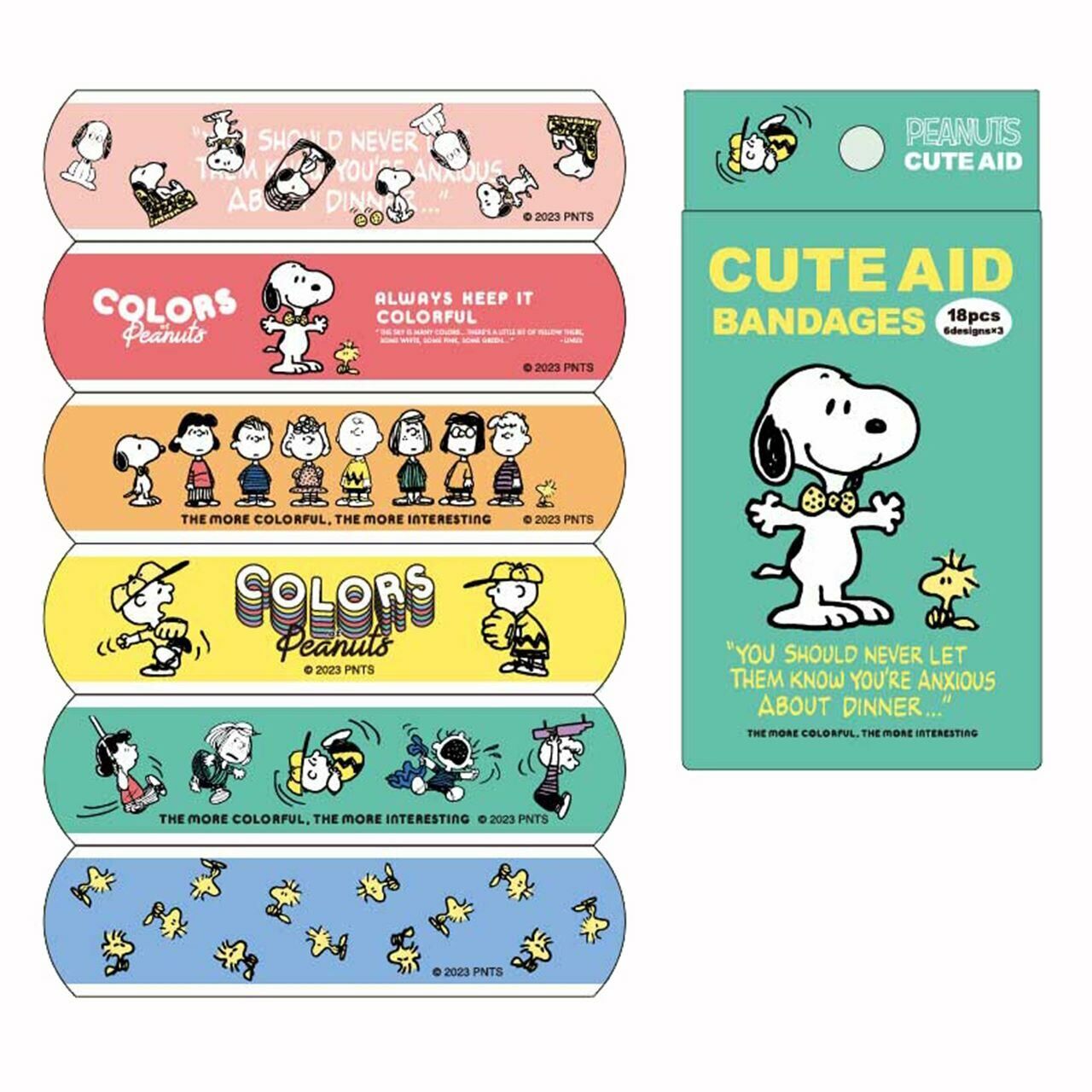 JP Snoopy 膠布 湖水綠色 18枚 2570