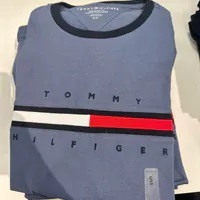 [S] TOMMY HILFIGER FLAG STRIPE LOGO T-SHIRT,BLUE HEATHER, 78JA524-420 [FINAL SALE] (STH798)