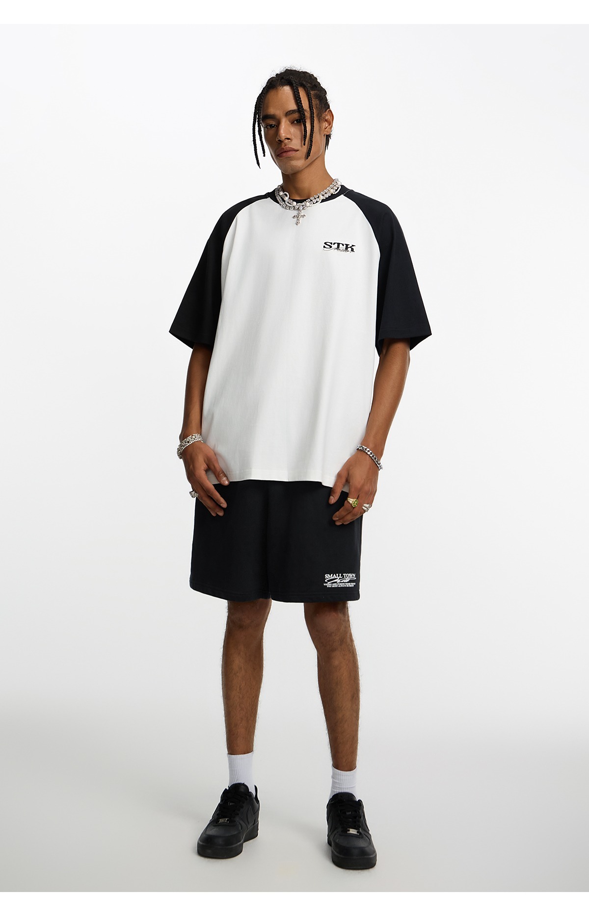 STK SmallTownKid basic LOGO sports shorts