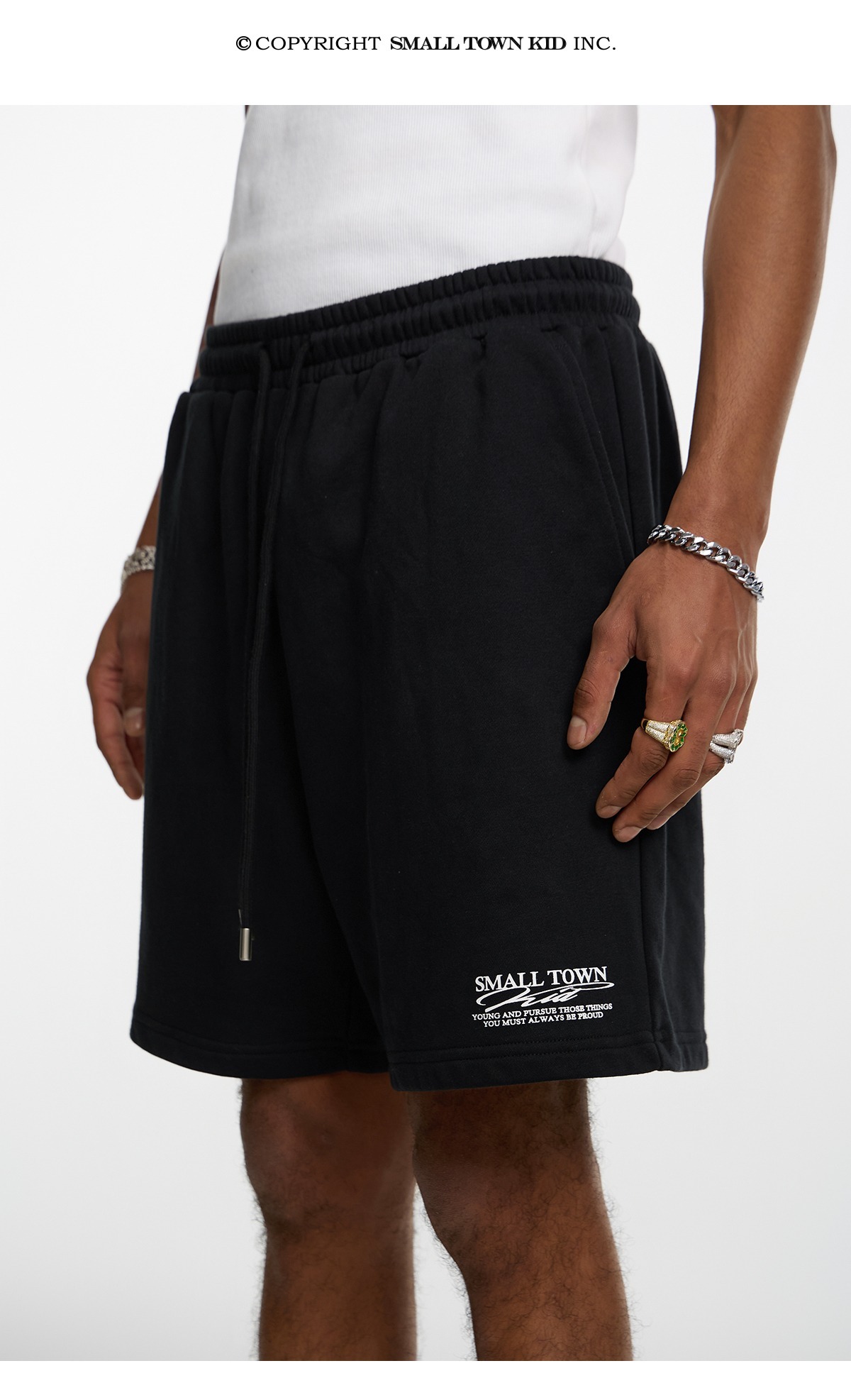 STK SmallTownKid basic LOGO sports shorts