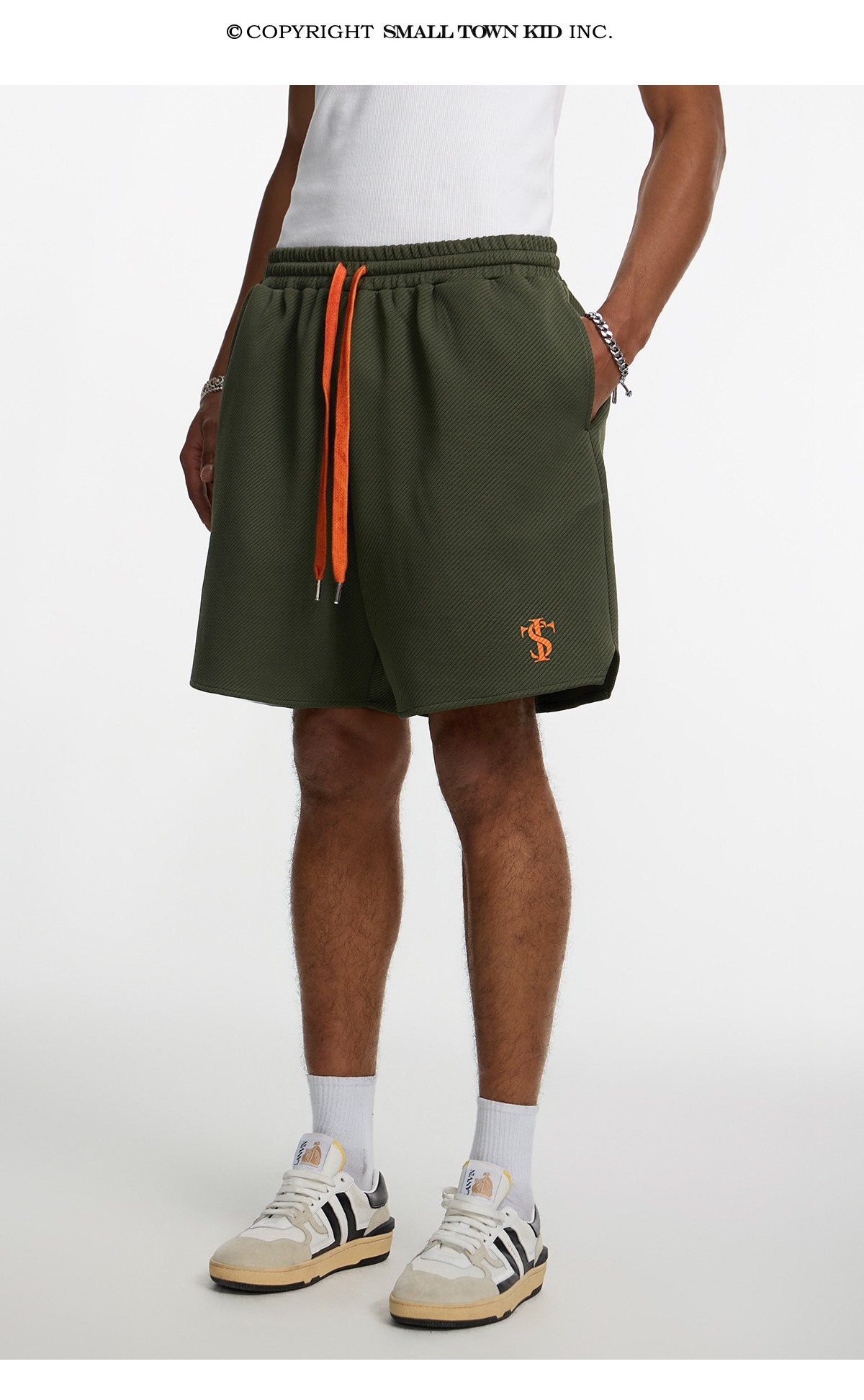 STK SmallTownKid twill small label five-point shorts