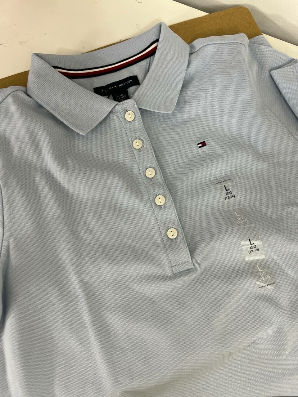 [S] TOMMY HILFIGER KIDS SOLID STRETCH POLO DRESS,BREEZY BLUE MULTI, 71J4177-451 (STH804)