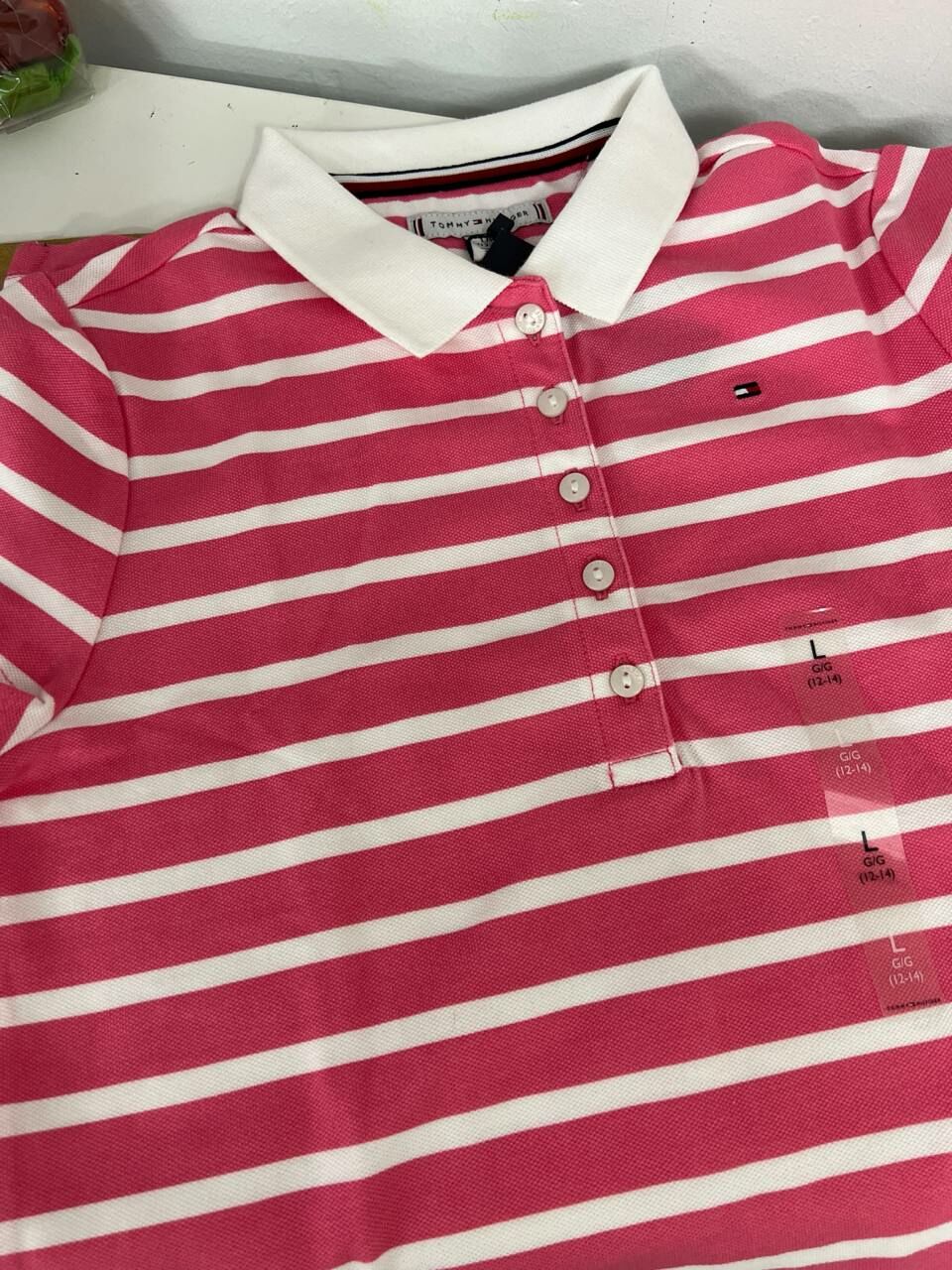 [S] TOMMY HILFIGER KIDS POLO STRIPE,PINK, 71J4111-670 (STH808)