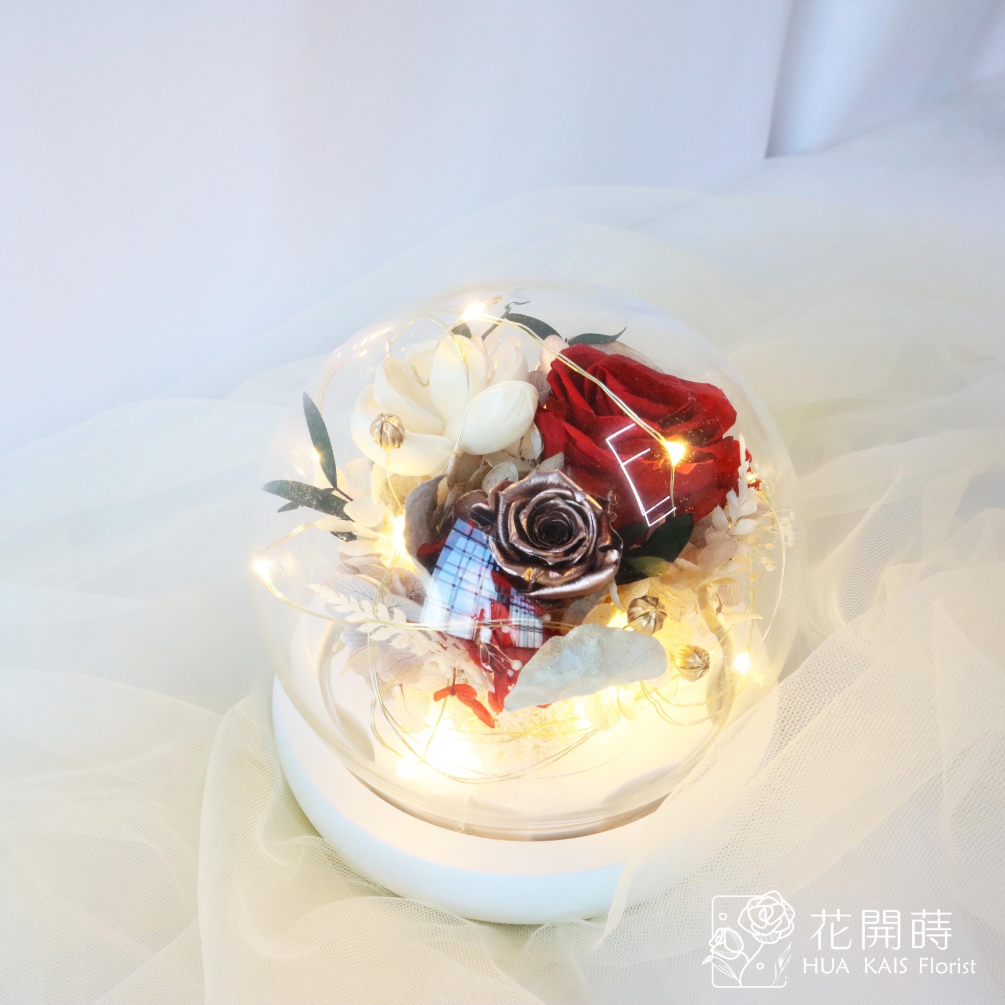 永生花玻璃罩|鉑金紅永生花盅|生日禮物|情人節禮物|企業送禮|空間布置|七夕禮物|母親節禮物|儀式感|紀念日