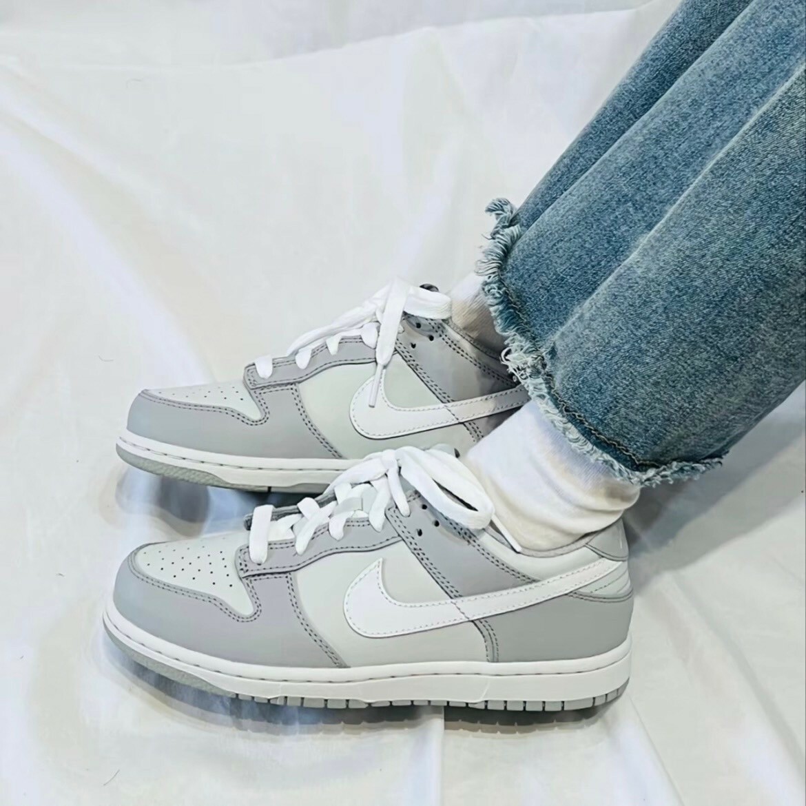 Nike Dunk Low GS Grey White 雲霧灰 反轉灰白 煙波灰 女鞋 大童鞋 休閒鞋