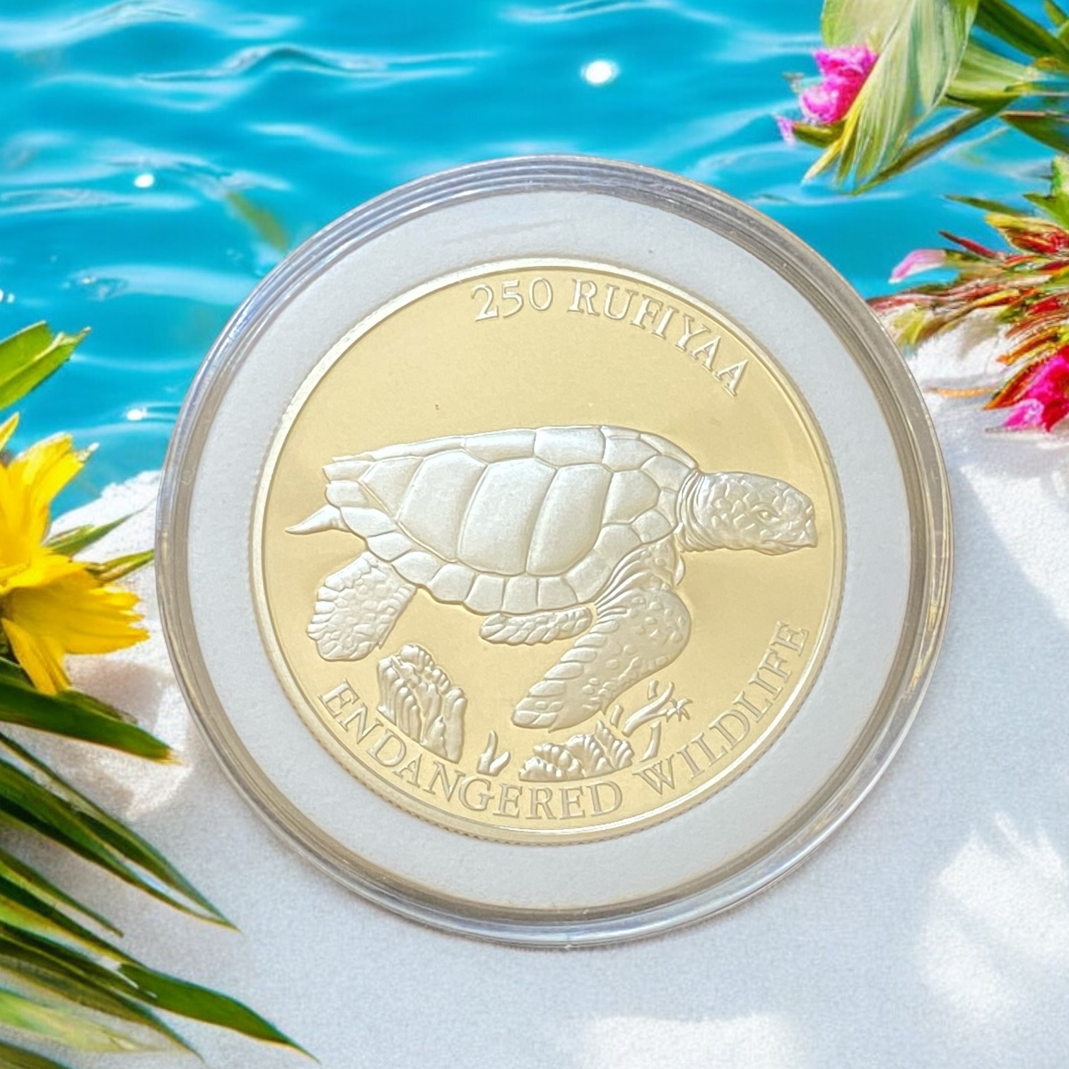 1994 Maldives Endangered wildlife 25 Rufiyaa (92.5% silver)