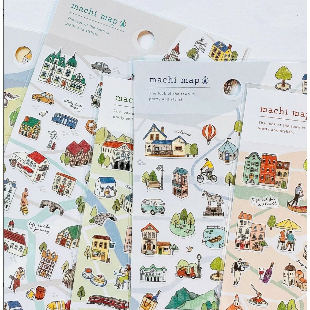 machi map 城市地圖 迷你和紙貼紙 ｜日本Mind Wave