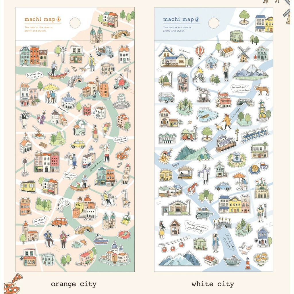 machi map 城市地圖 迷你和紙貼紙 ｜日本Mind Wave