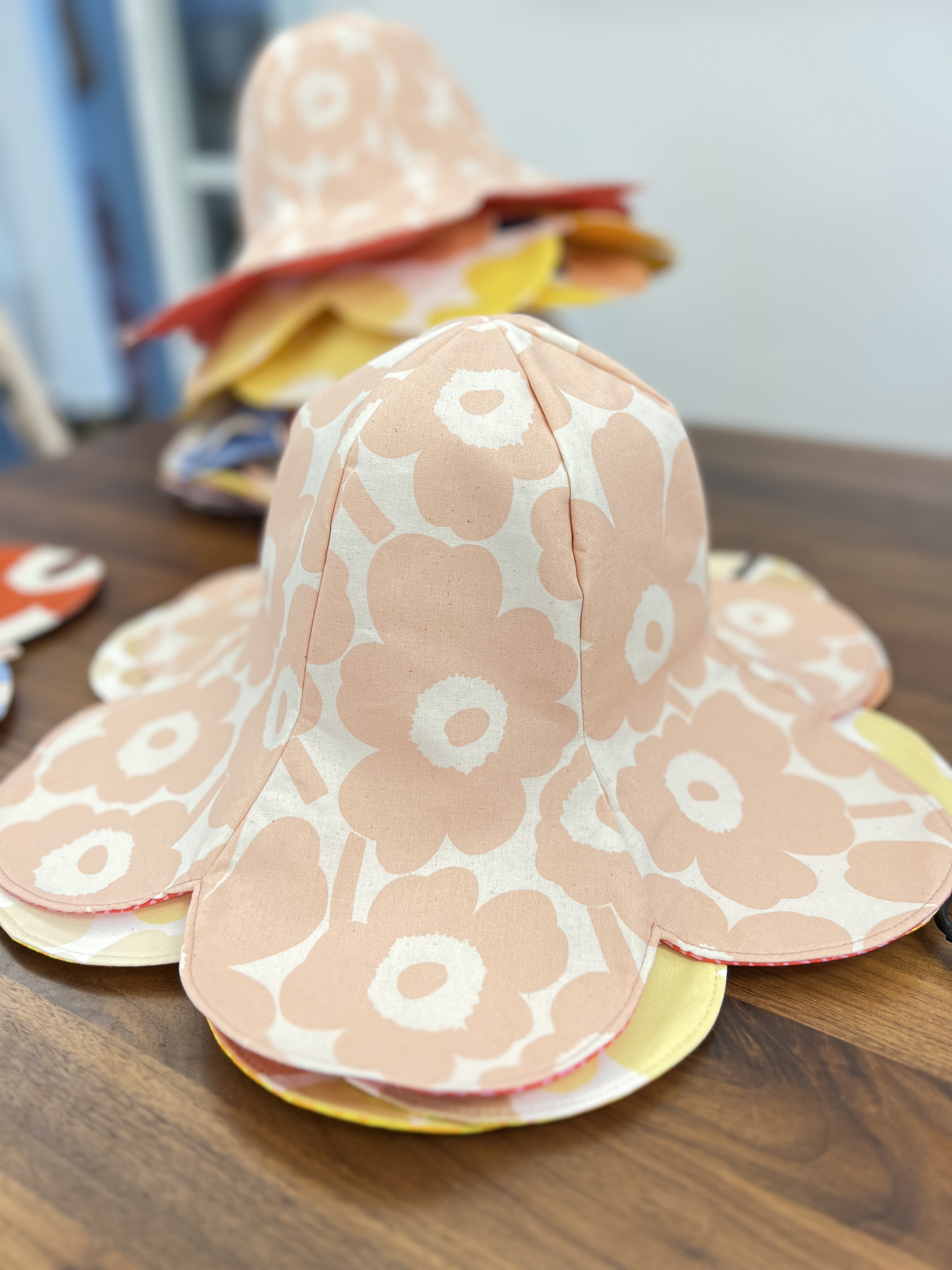 Tulip hat  | marimekko cotton fabric | Japan limited cotton pink mini unikko