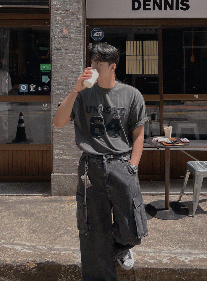 着色水洗寬鬆短袖T恤