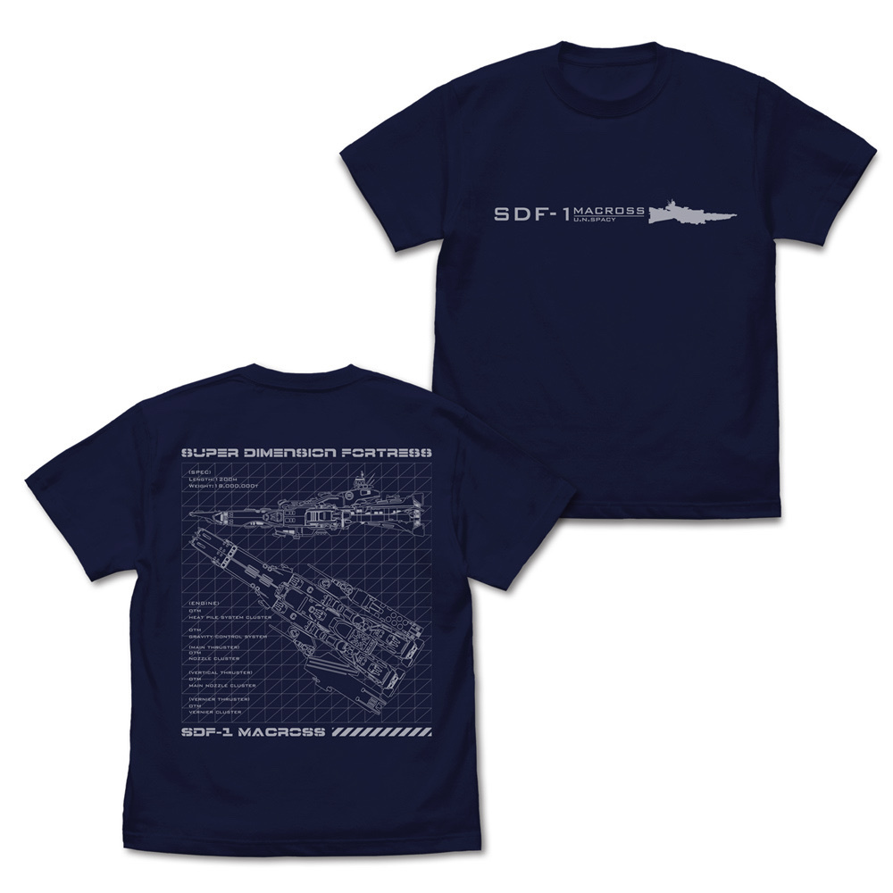 Cospa 0728 SDF-1 マクロス Tシャツ [超時空要塞マクロス 愛・おぼえていますか] NAVY