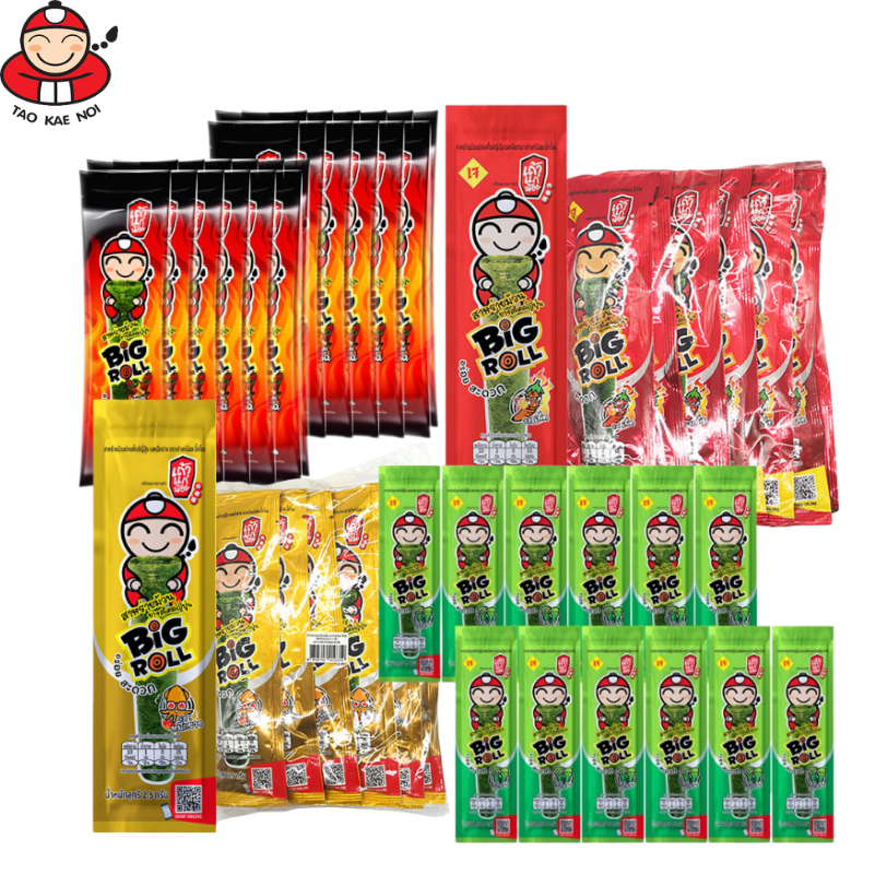 泰國TAOKAENOI Big Roll小老闆海苔捲/原味/辣味/魷魚味/2.5g*12入