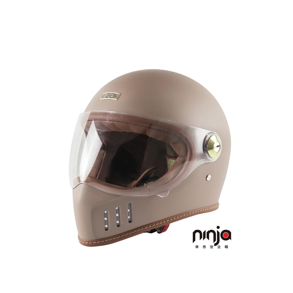 NINJA K866V 鎖鏡山車帽 可可奶