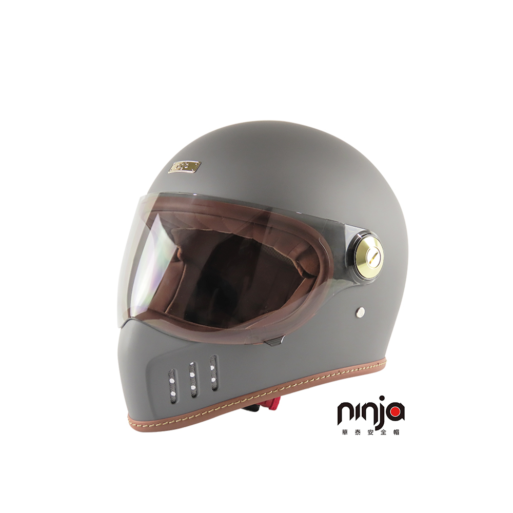 KK 華泰 鎖鏡山車帽 全罩型安全帽 鐵石灰