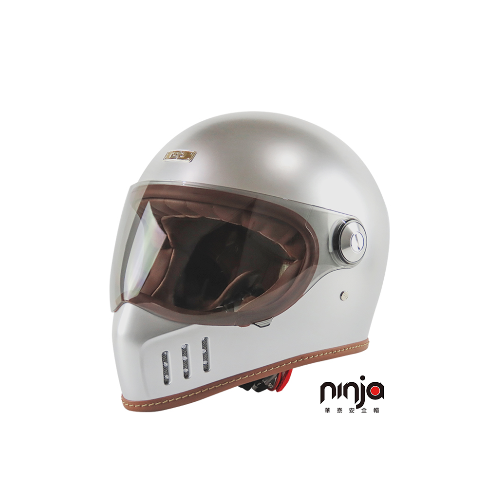 NINJA K866V 鎖鏡山車帽 金屬銀