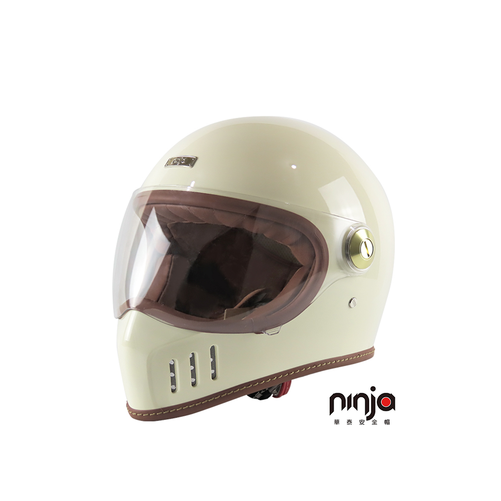 NINJA K866V 鎖鏡山車帽 奶白