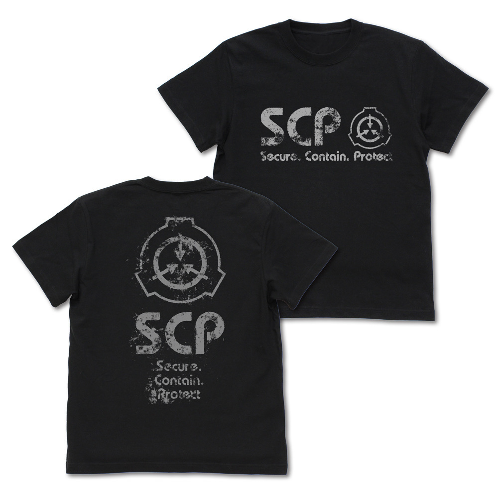 Cospa 0908 SCP財団 ヴィンテージロゴ Tシャツ [SCP財団] BLACK