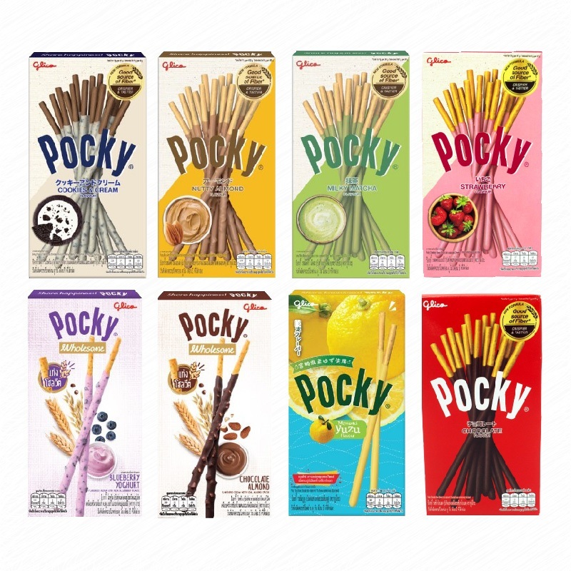 POCKY 巧克力 草莓 固力果餅乾棒 藍莓優葛 莓果馬卡龍 草莓優格 桃子 百吉