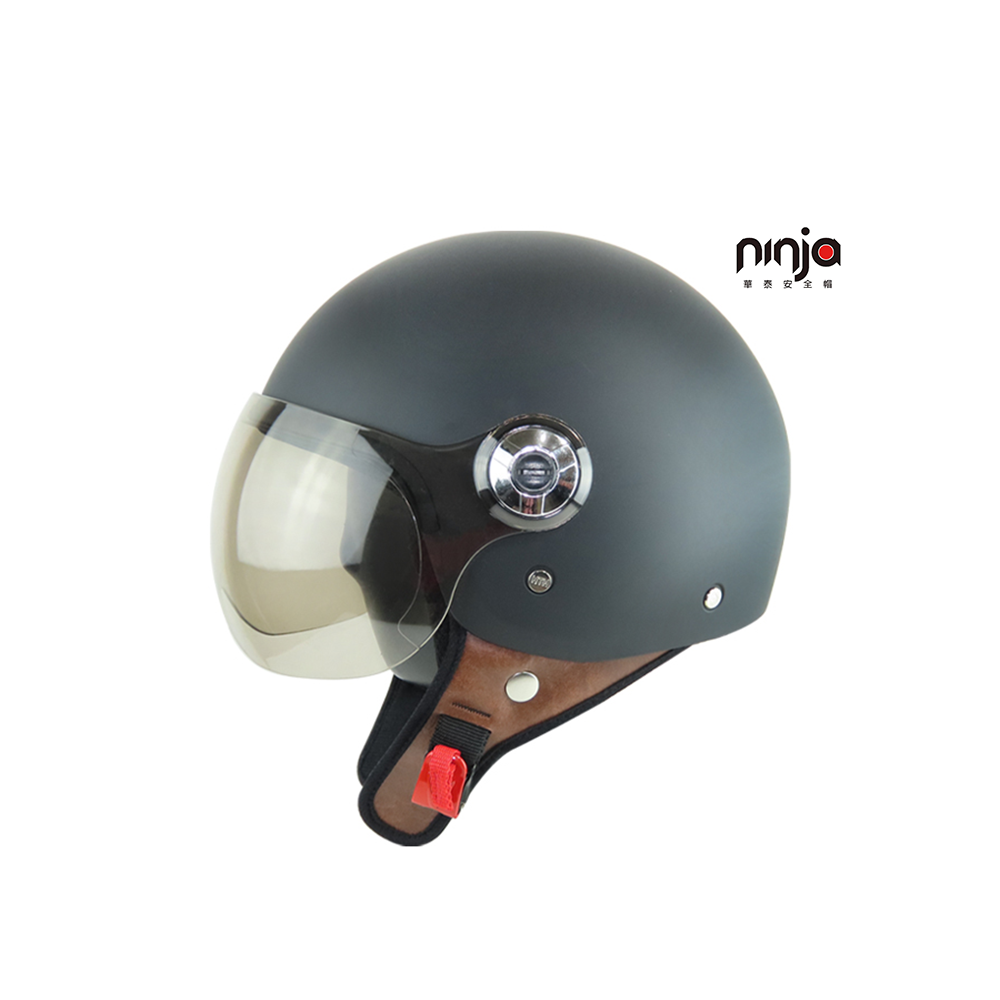 KK 華泰 K808 素色 飛行帽 平黑