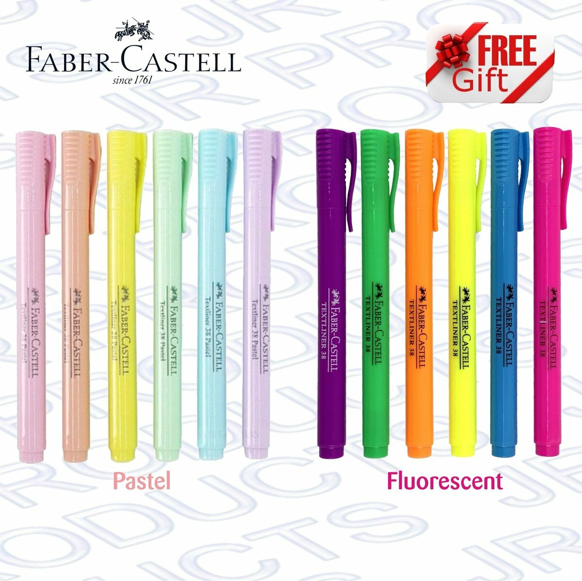 輝栢嘉 - 德國FABER TL38 幼桿粉彩筆+螢光筆 - 12支裝《療癒藝術系列》《送贈品》