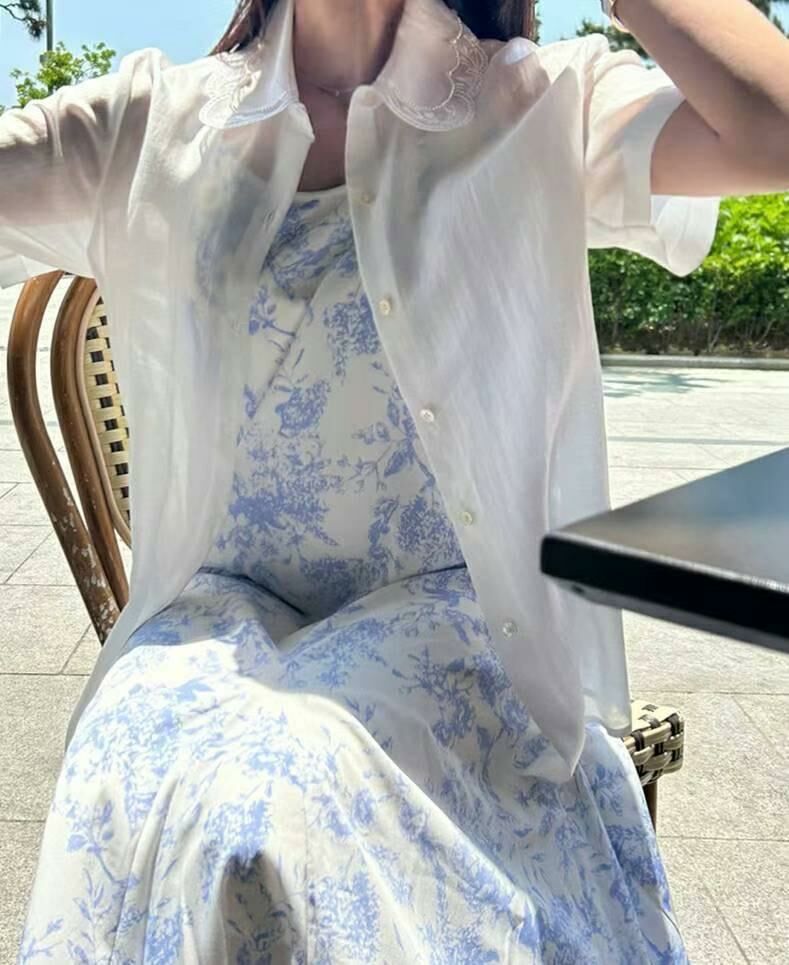 TC155 LACE領薄恤衫(白)