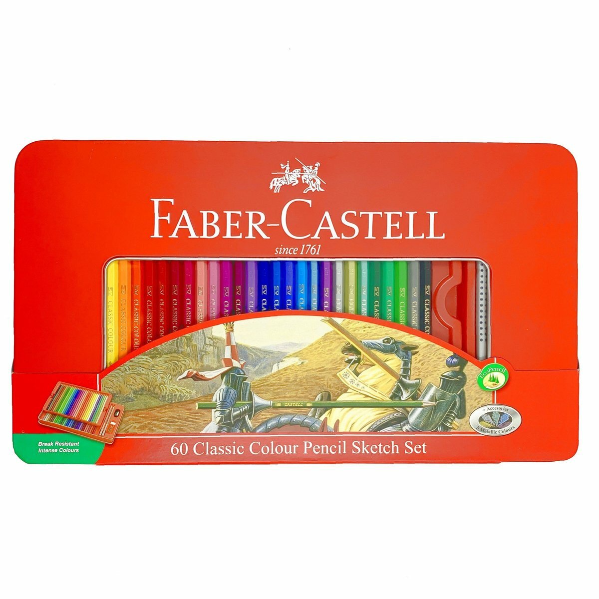 輝栢嘉 - 德國FABER經典油性彩色木顏色鉛筆 60色 (鐡盒裝) #115893《香港行貨》《送贈品》