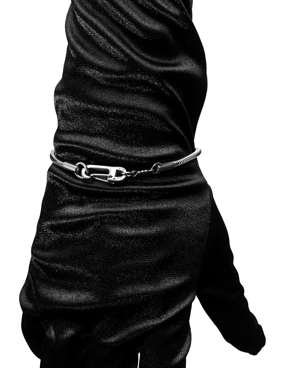 RECOVERY 3MM圓蛇手鍊（亮銀）