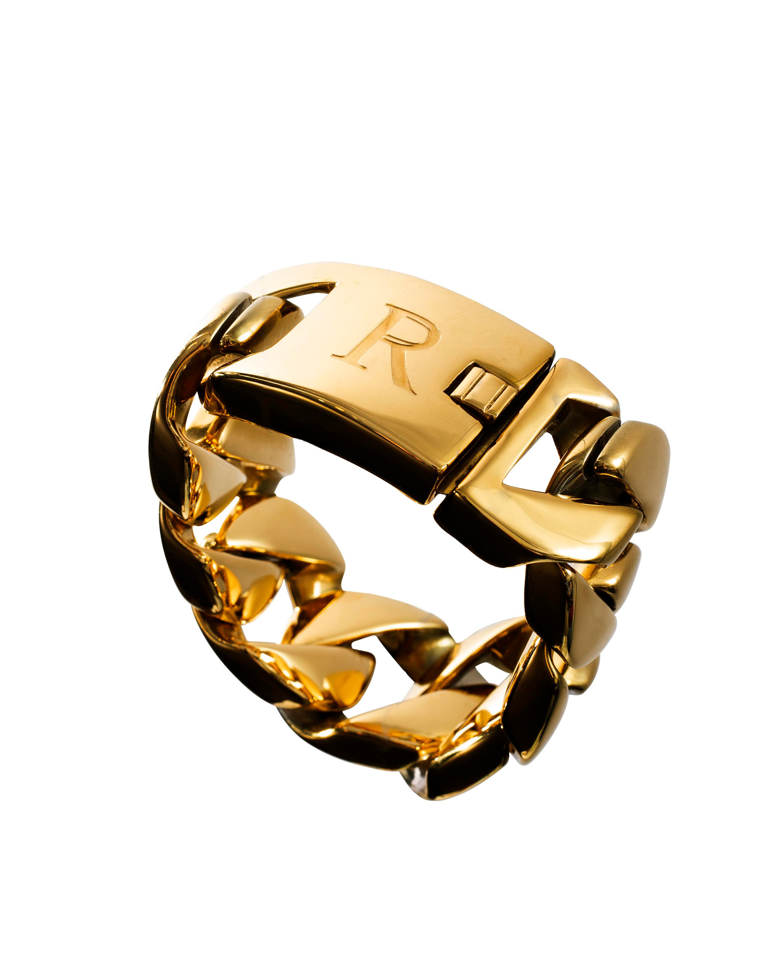 RECOVERY 30MM 鋼製金屬手鍊 (亮金色)