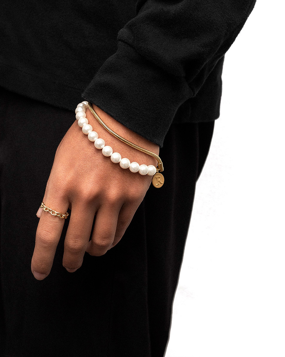 RECOVERY 珍珠蛇鍊手鍊 (亮金)