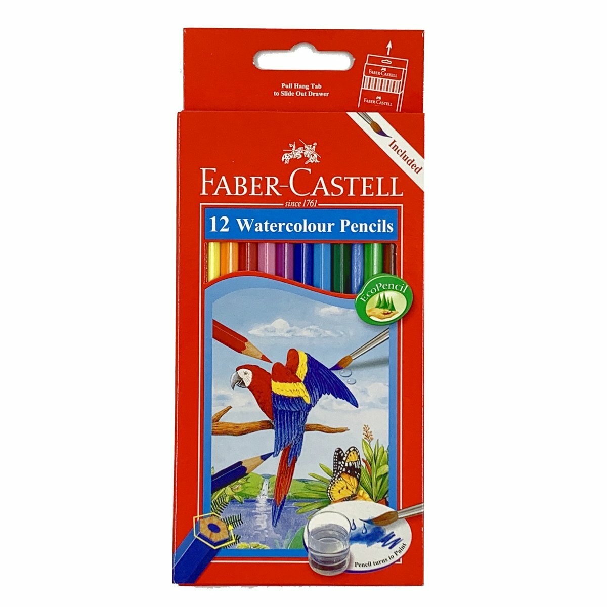 輝栢嘉 - 德國FABER水溶性彩色木顏色鉛筆 12色 (紙盒裝) #114462《贈送#3007 A5圖畫簿1本》