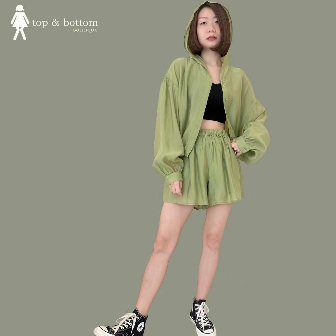 SHEER SILK FLARE SHORTS