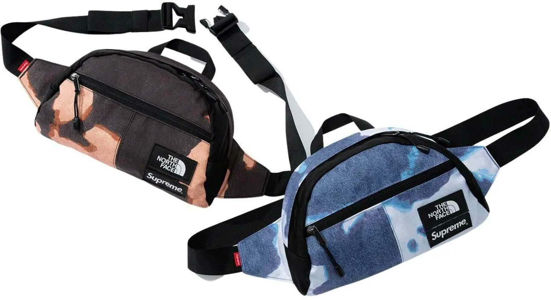 2021AW SUPREME THE NORTH FACE bleached denim print roo II 3L 聯名 腰包
