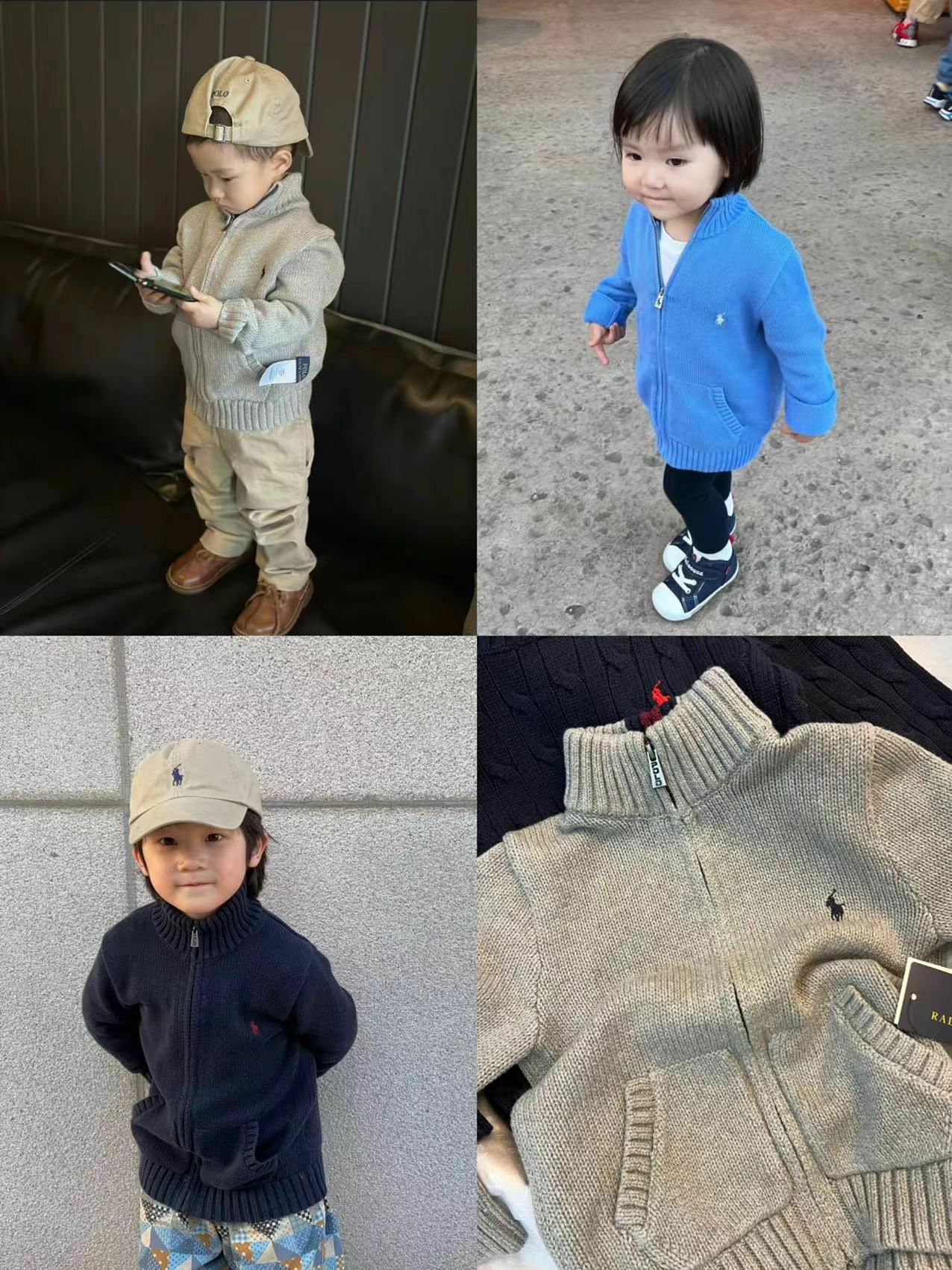 廠單RL Polo純棉線拉鍊毛衣