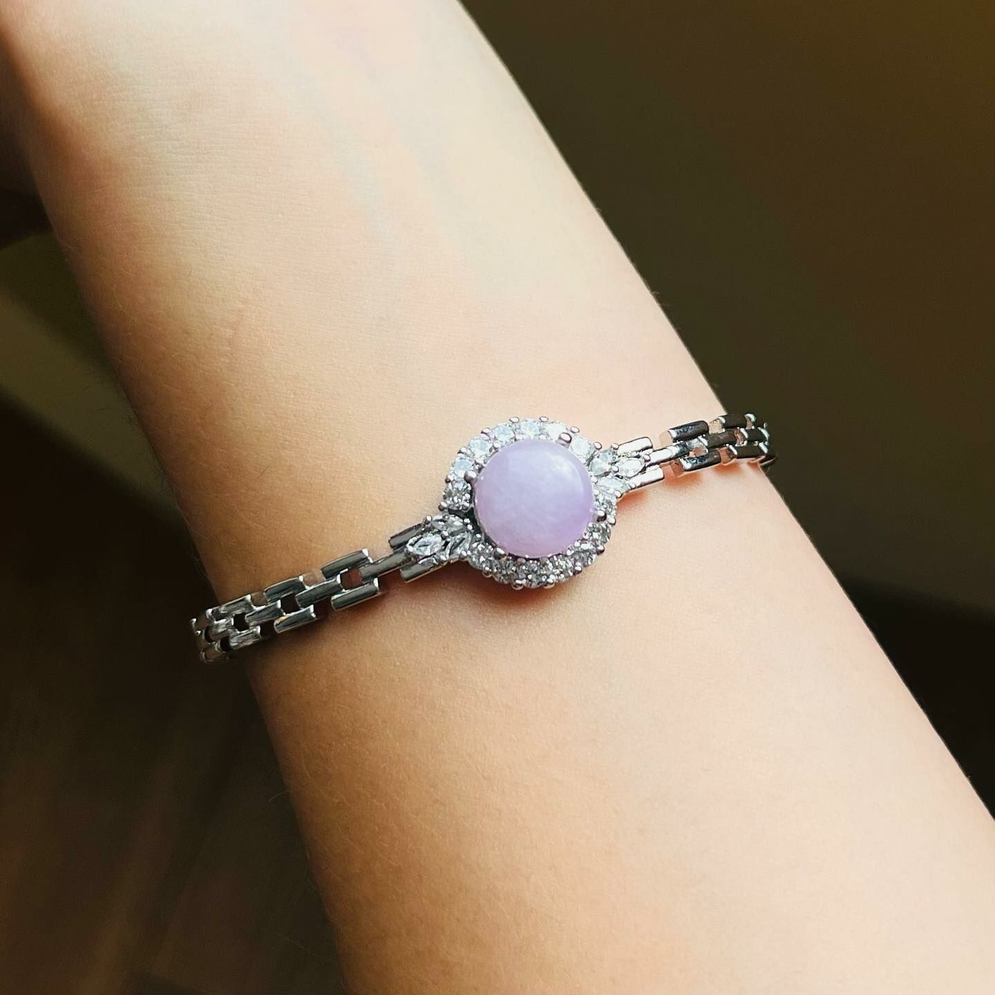 [原石] 紫鋰輝 水晶手環 水晶手鐲 金屬手環
