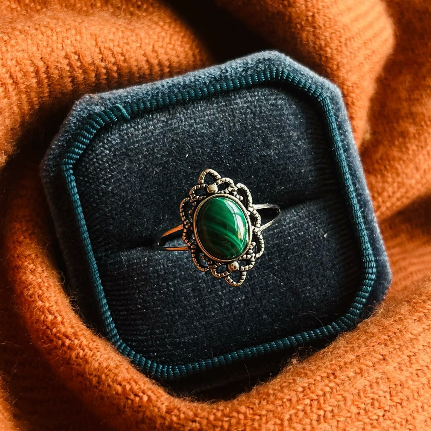 [原石] 孔雀石 戒指