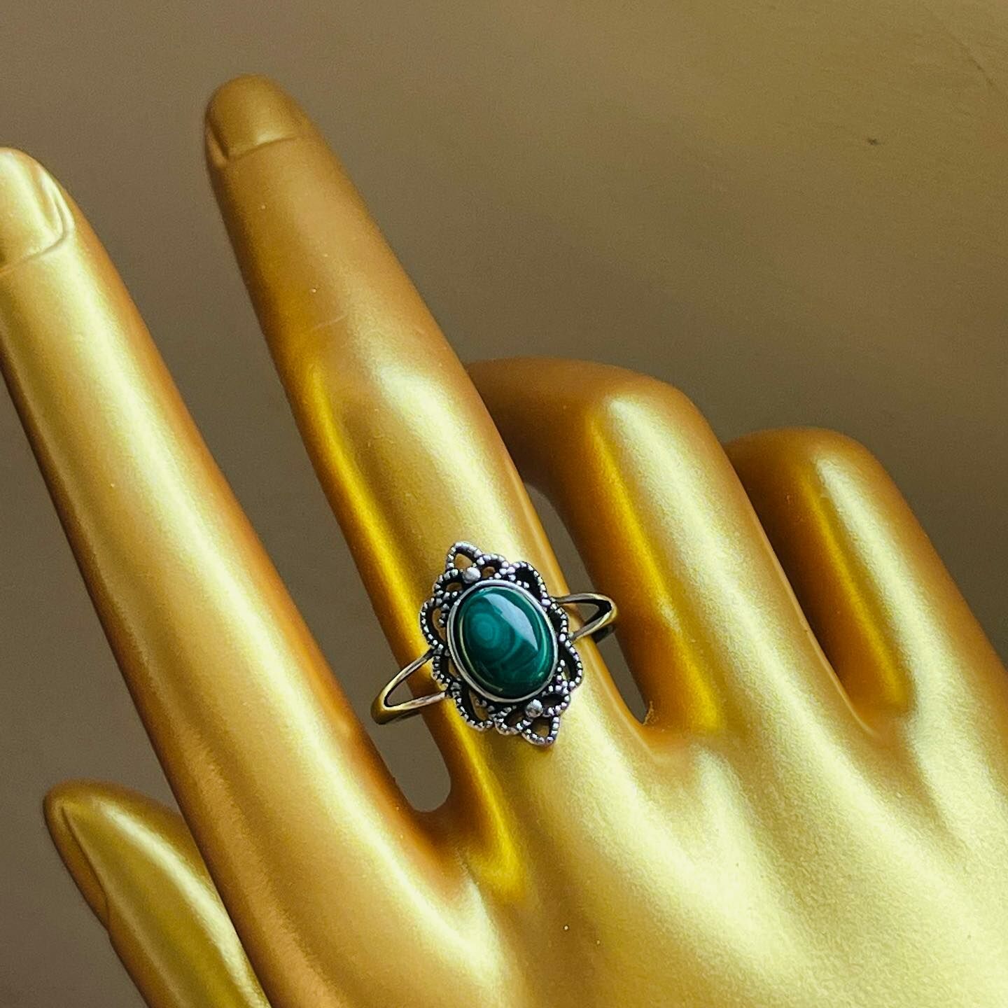 [原石] 孔雀石 戒指