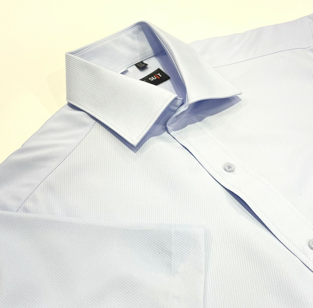 藍色斜紋男短袖襯衫02