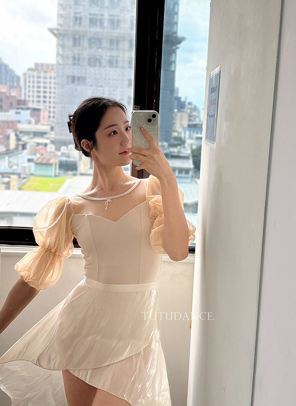 韓國 Messiah【MES-Elsa 短袖網紗舞衣】可放胸墊