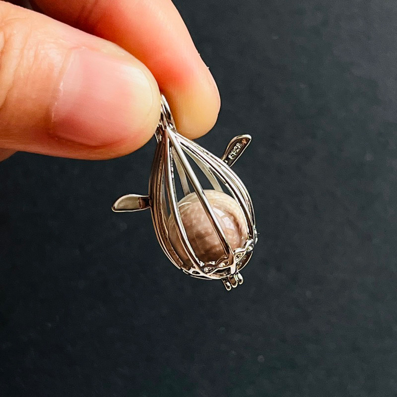 [原石] 銅製 DIY水晶球項鍊吊墜配件 可放 11mm以下水晶球