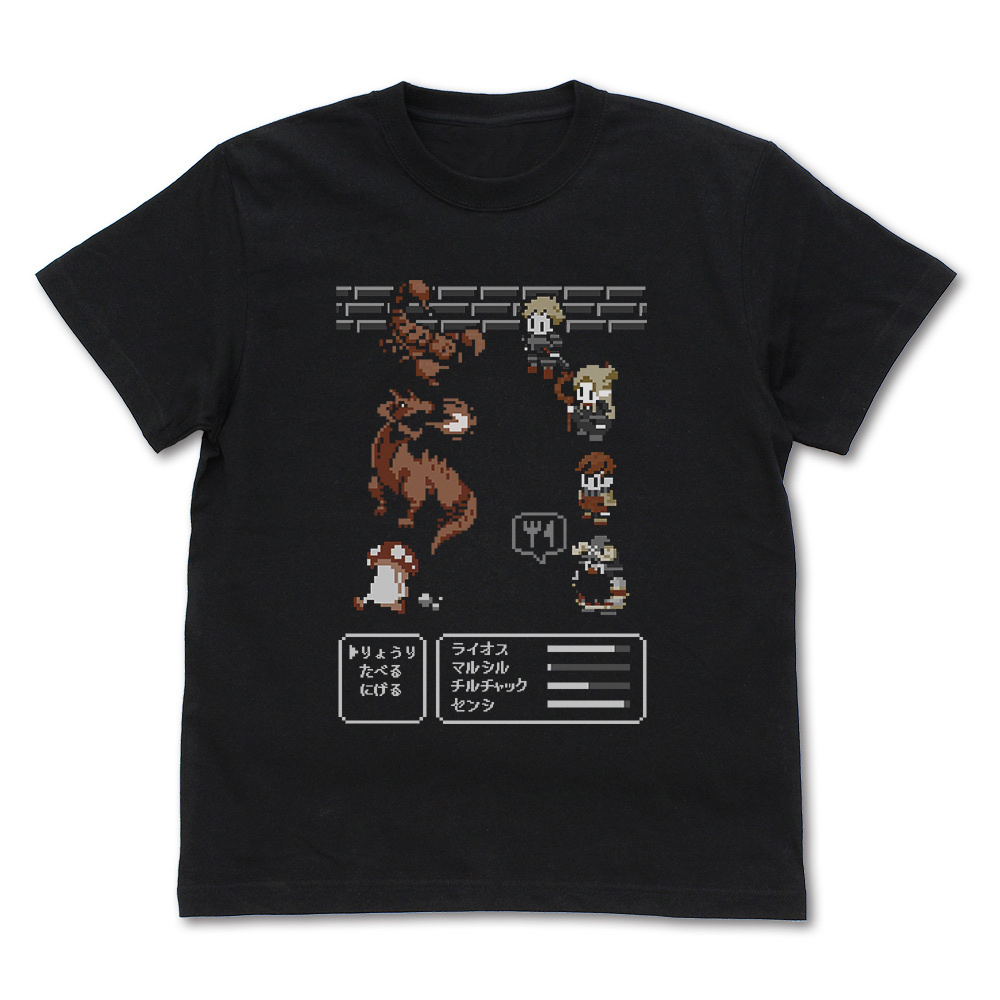 Cospa 0519 ダンジョン飯ドット絵 Tシャツ [ダンジョン飯] BLACK