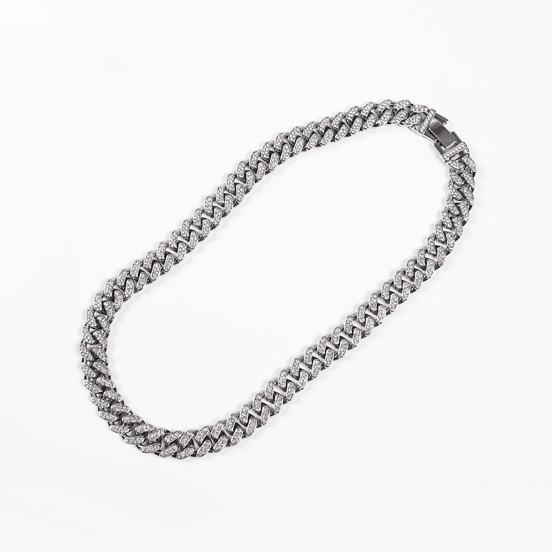 QIAO - 雙排鑲鑽古巴項鍊