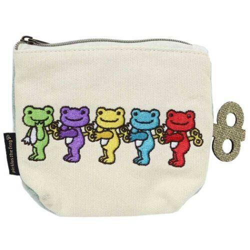 JP Pickle the Frog 七彩鎖鏈公仔 刺繡 Pouch 米 7444