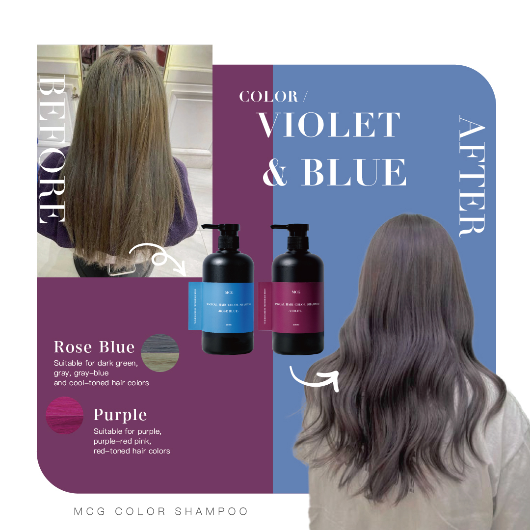 If your hair has a greenish tint before washing, using Purple can correct the green color