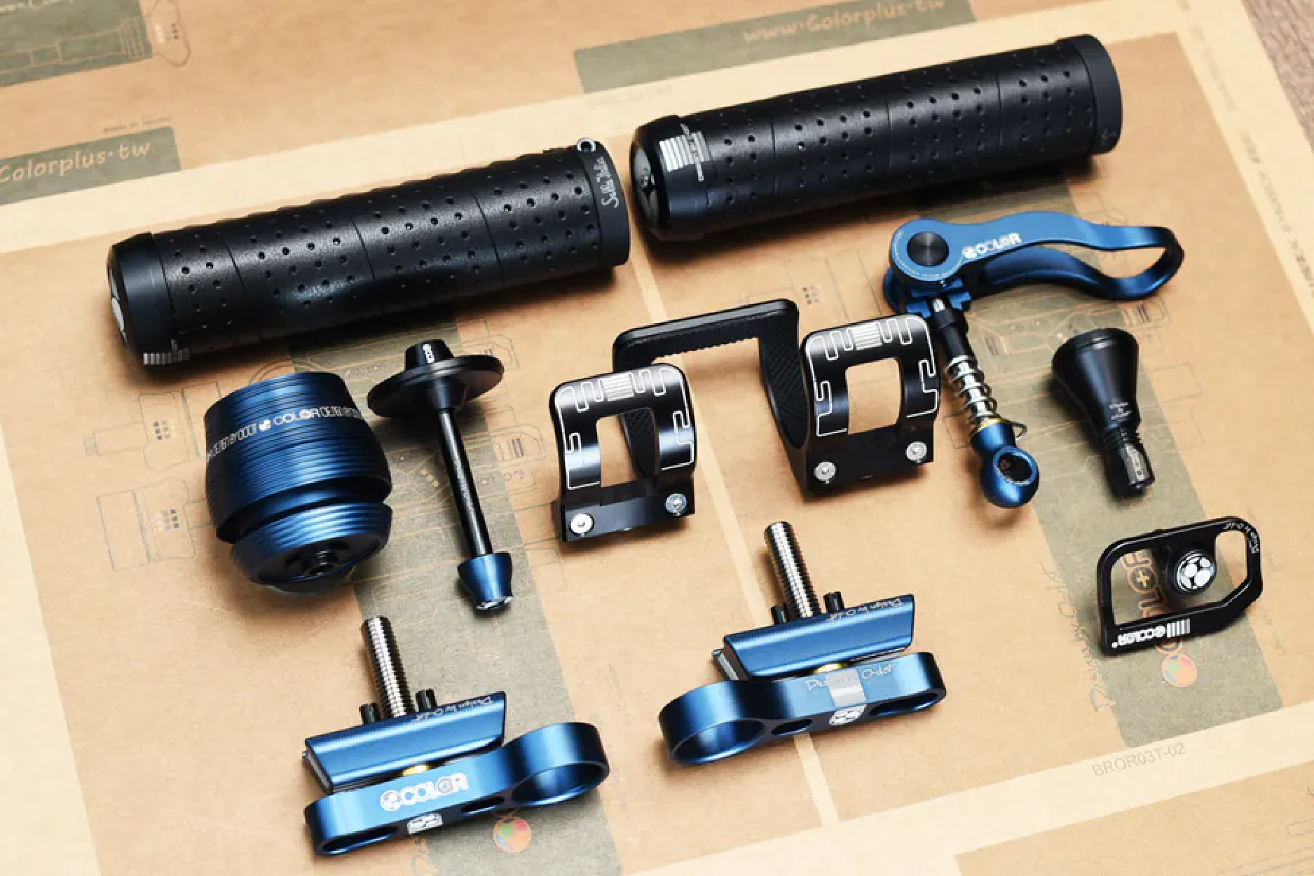 【COLORPLUS】Brompton 改裝零件小套組 - 石墨藍 /  A、C Line適用