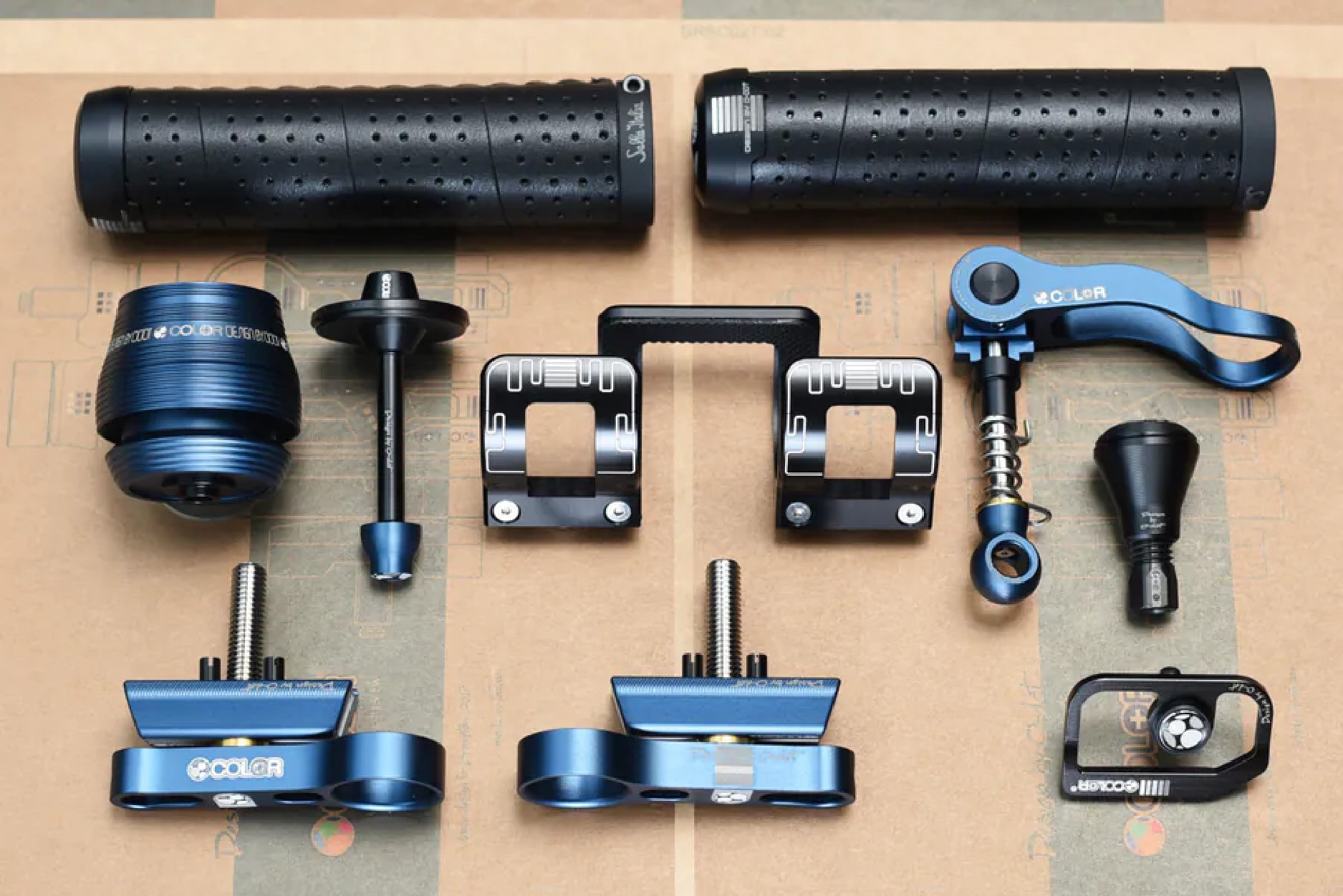 【COLORPLUS】Brompton 改裝零件小套組 - 石墨藍 /  A、C Line適用