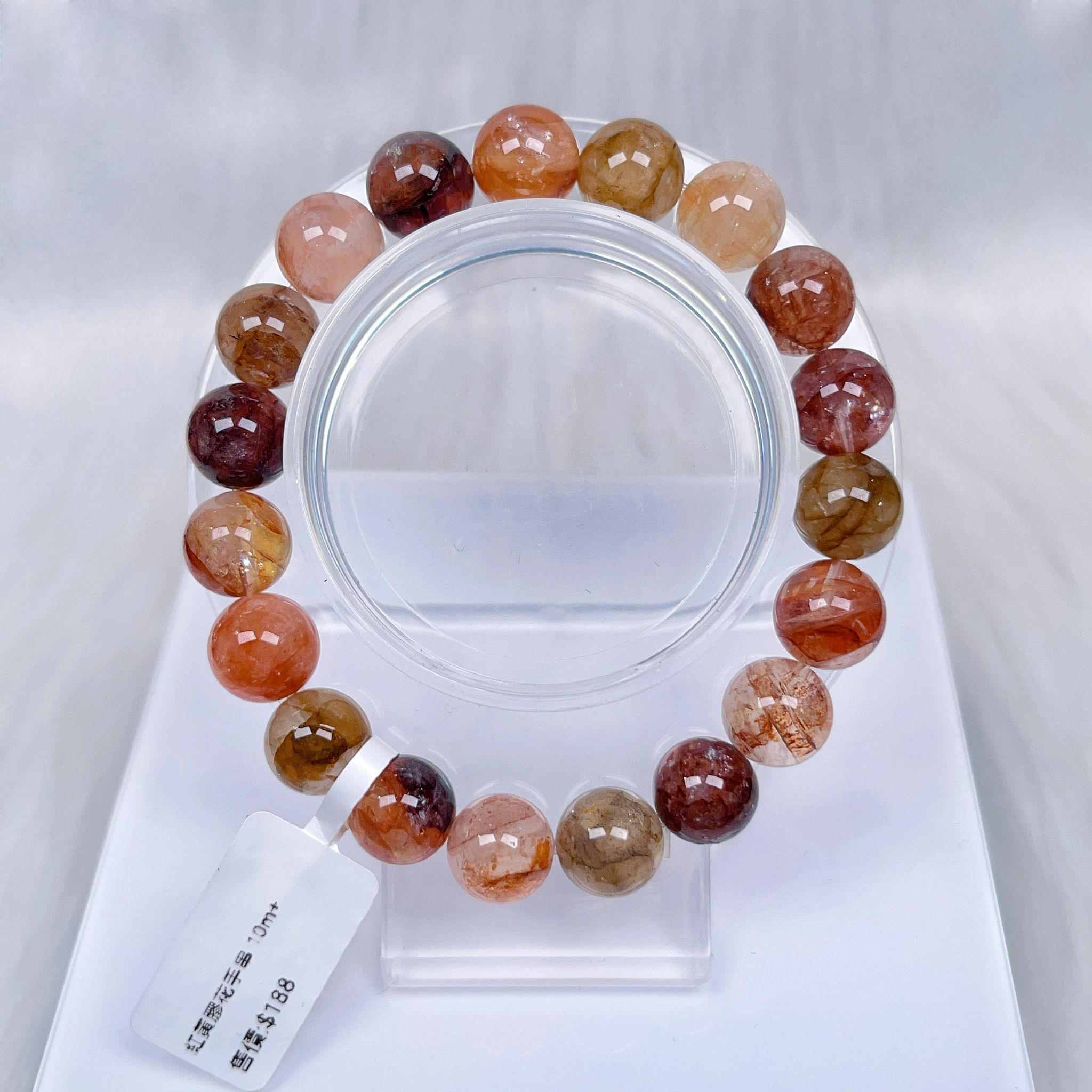 紅黃膠花手串10m CH1157